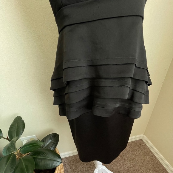 BCBGMaxAzria Aurelia Black Satin Mini Dress 4 - Picture 7 of 14
